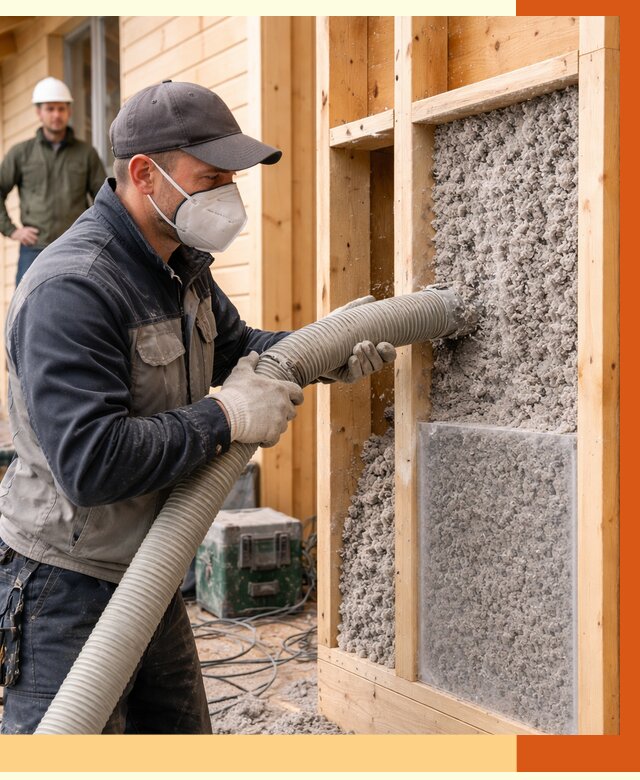 Утепление дома из бруса эковатой в Лангепасе от 1869 руб/м2 | ТепломастерЛнг